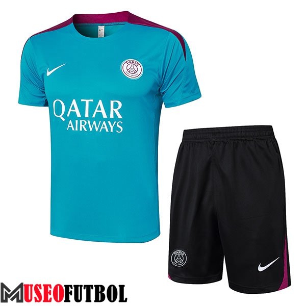 Camiseta Entrenamiento + Cortos PSG Verde/Violeta 2024/2025