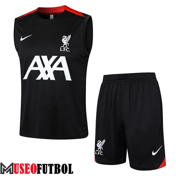 Camiseta Entrenamiento sin mangas + Cortos FC Liverpool Negro/Rojo 2024/2025