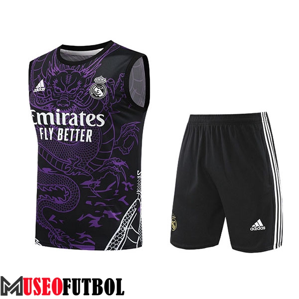 Camiseta Entrenamiento sin mangas + Cortos Real Madrid Violeta/Negro 2024/2025