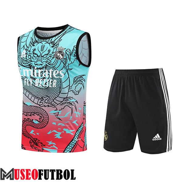 Camiseta Entrenamiento sin mangas + Cortos Real Madrid Verde/Rojo 2024/2025