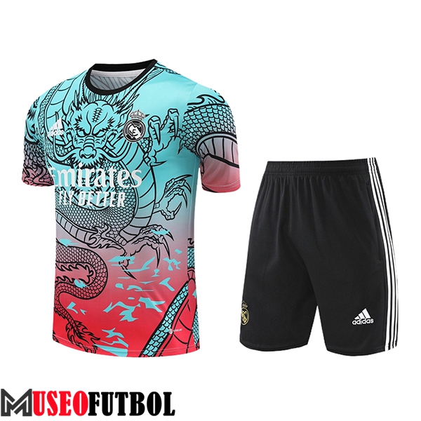 Camiseta Entrenamiento + Cortos Real Madrid Verde/Rojo 2024/2025