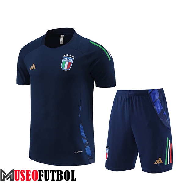 Camiseta Entrenamiento + Cortos Italia Azul 2024/2025