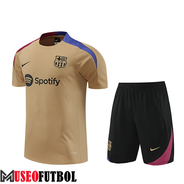 Camiseta Entrenamiento + Cortos FC Barcelona Marrón 2024/2025