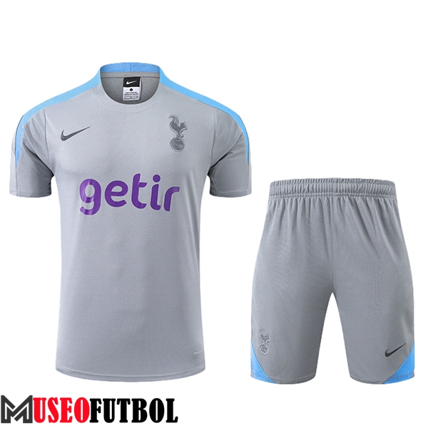 Camiseta Entrenamiento + Cortos Tottenham Hotspur Gris/Azul 2024/2025 -03