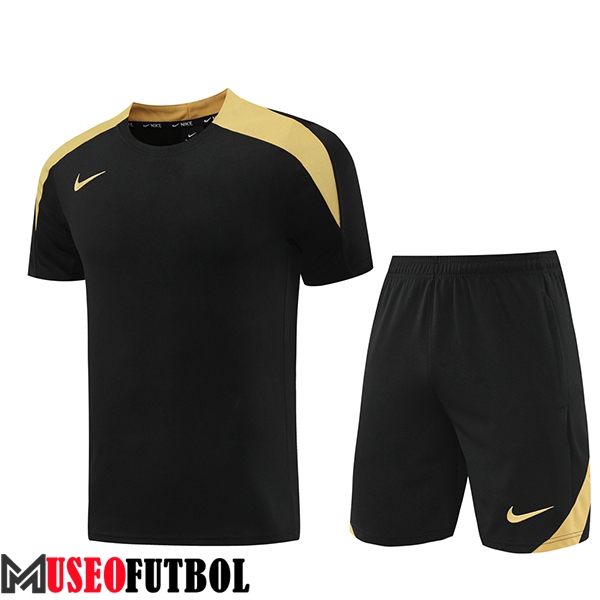 Camiseta Entrenamiento + Cortos Nike Negro/Amarillo 2024/2025