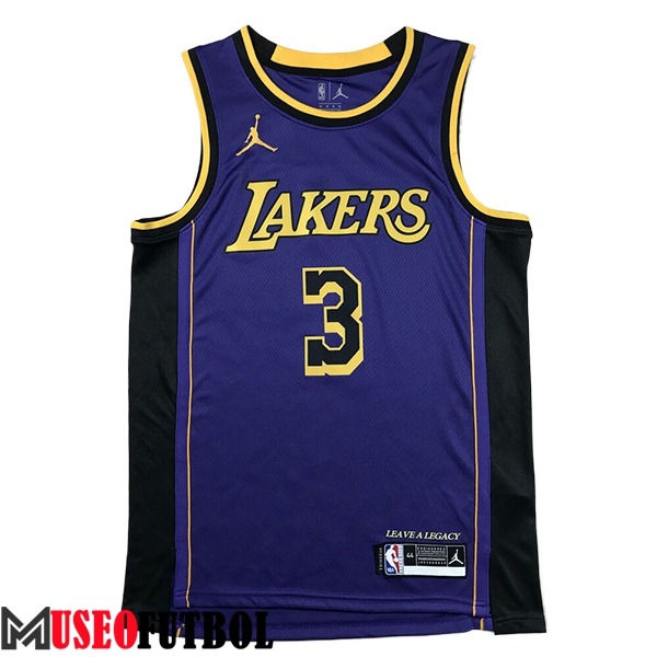 Camisetas De Futbol Los Angeles Lakers (DAVIS #3) 2024/25 Violeta/Negro/Amarillo -02