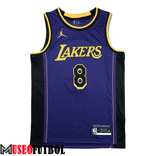 Camisetas De Futbol Los Angeles Lakers (BRYANT #8) 2024/25 Violeta/Negro/Amarillo -02