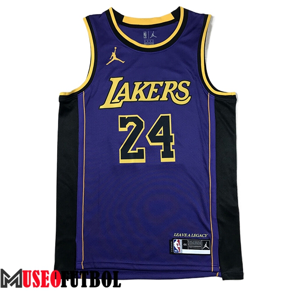 Camisetas De Futbol Los Angeles Lakers (BRYANT #24) 2024/25 Violeta/Negro/Amarillo -02