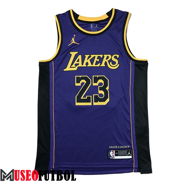 Camisetas De Futbol Los Angeles Lakers (JAMES #23) 2024/25 Violeta/Negro/Amarillo -03