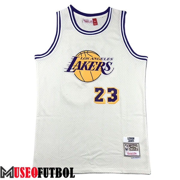 Camisetas De Futbol Los Angeles Lakers (JAMES #23) 2024/25 Blanco/Amarillo/Violeta