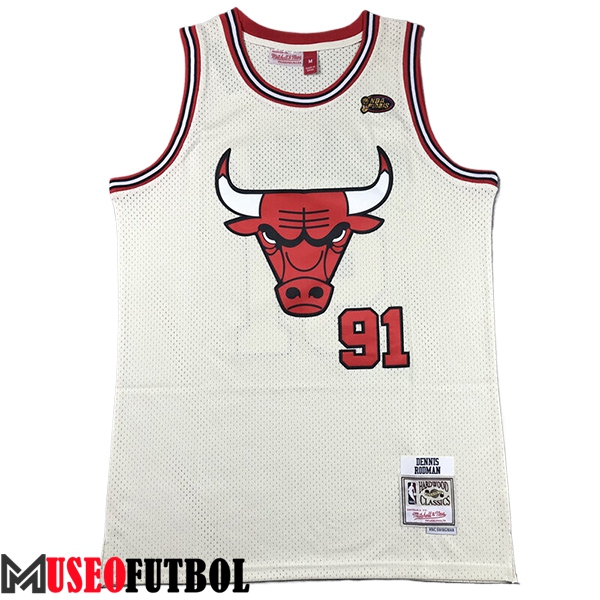 Camisetas De Futbol Chicago Bulls (RODMAN #91) 2024/25 Blanco/Rojo