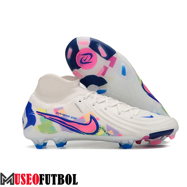 Nike Botas De Fútbol Phantom Luna Elite NU FG Blanco/Rosa/Azul