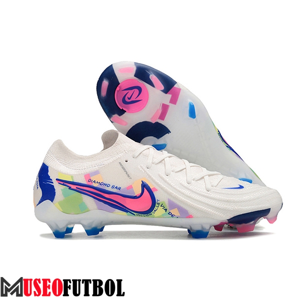 Nike Botas De Fútbol Phantom Luna Elite NU FG Blanco/Rosa/Azul -02