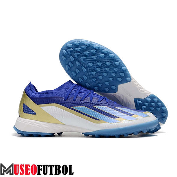 Adidas Botas De Fútbol X CRAZYFAST.1 TF BOOTS Blanco/Azul/Amarillo