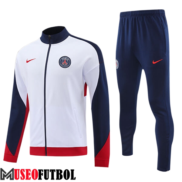 Chandal Equipos De Futbol Chaquetas Futbol PSG Blanco/Azul/Rojo 2024/2025