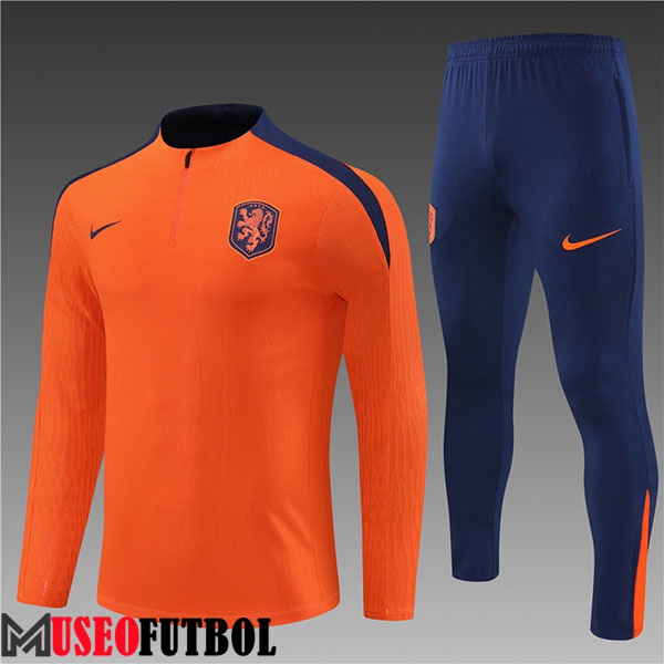 Chandal Equipos De Futbol Países Bajos Ninos Naranja/Azul 2024/2025