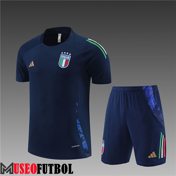 Camiseta Entrenamiento + Cortos Italia Ninos Azul 2024/2025