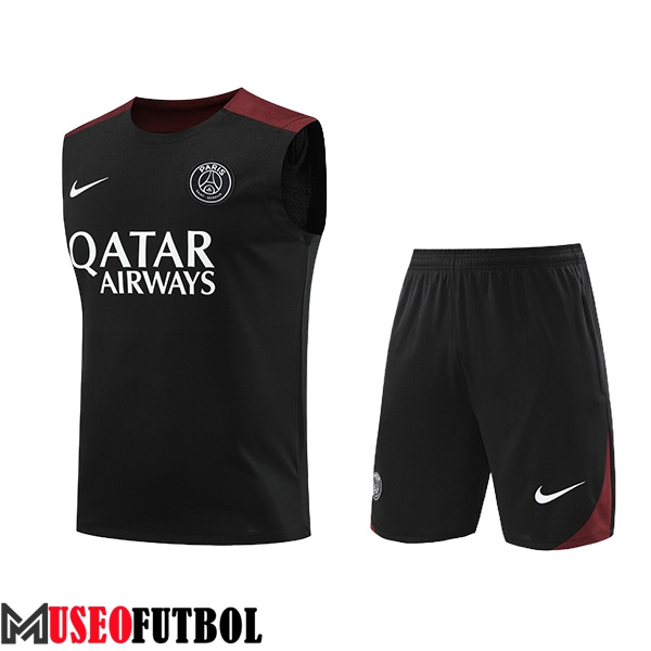 Camiseta Entrenamiento sin mangas PSG Negro/Rojo 2024/2025