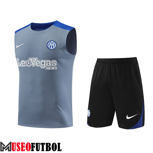 Camiseta Entrenamiento sin mangas Inter Milan Gris/Azul 2024/2025