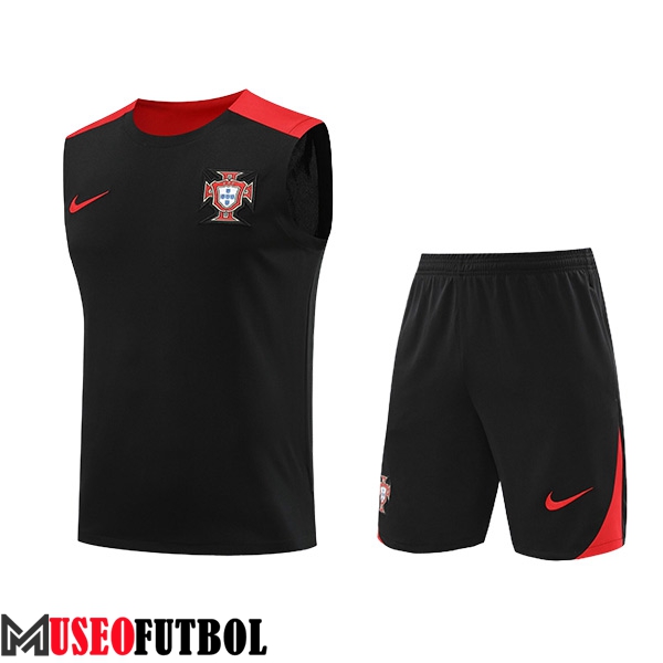 Camiseta Entrenamiento sin mangas Portugal Negro/Rojo 2024/2025