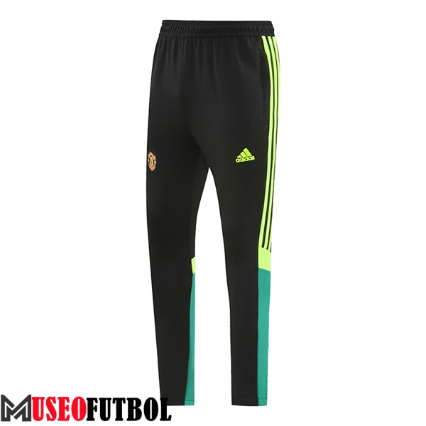 Pantalon Entrenamiento Manchester United Negro/Verde 2024/2025