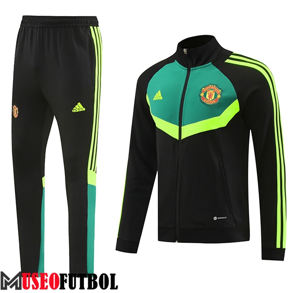 Chandal Equipos De Futbol - Chaqueta Manchester United Negro/Verde 2024/2025