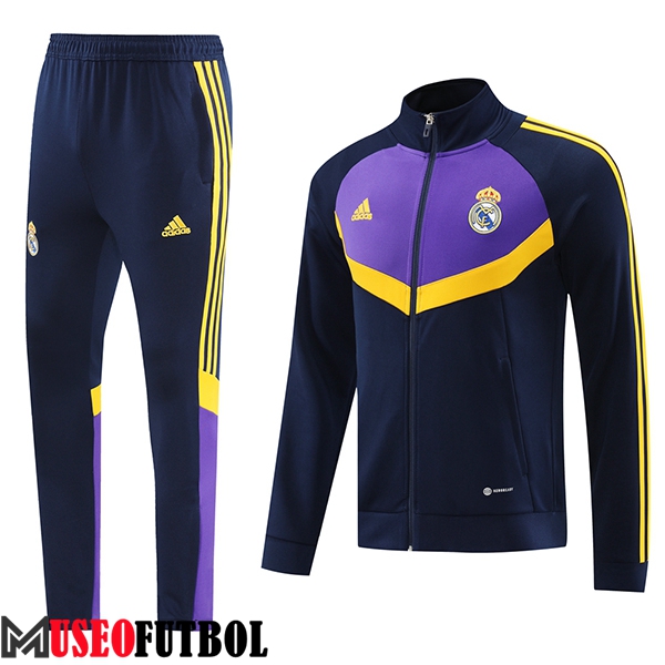 Chandal Equipos De Futbol - Chaqueta Real Madrid Azul/Púrpura/Amarillo 2024/2025