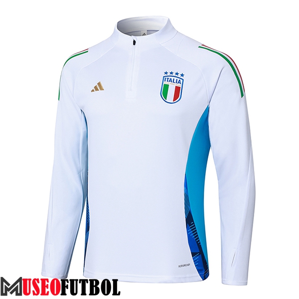 Sudadera De Entrenamiento Italia Blanco/Azul 2024/2025