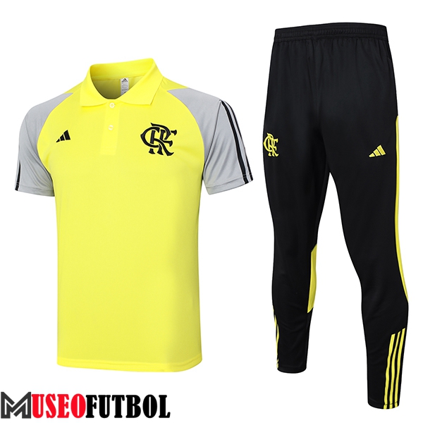 Camiseta Polo Flamengo Amarillo/Negro/Gris 2024/2025