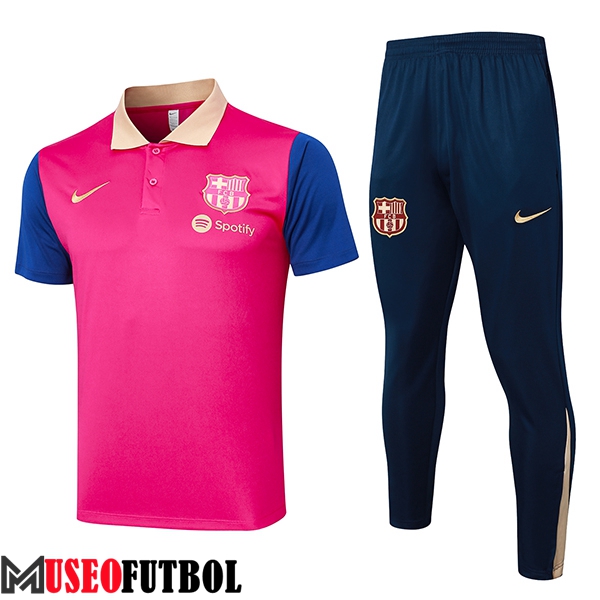 Camiseta Polo FC Barcelona Rosa/Azul 2024/2025