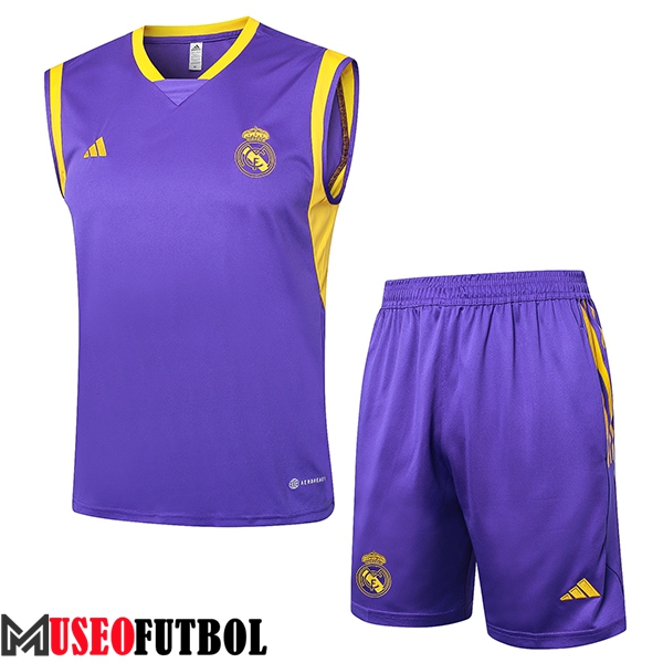 Camiseta Entrenamiento sin mangas Real Madrid Violeta/Amarillo 2024/2025