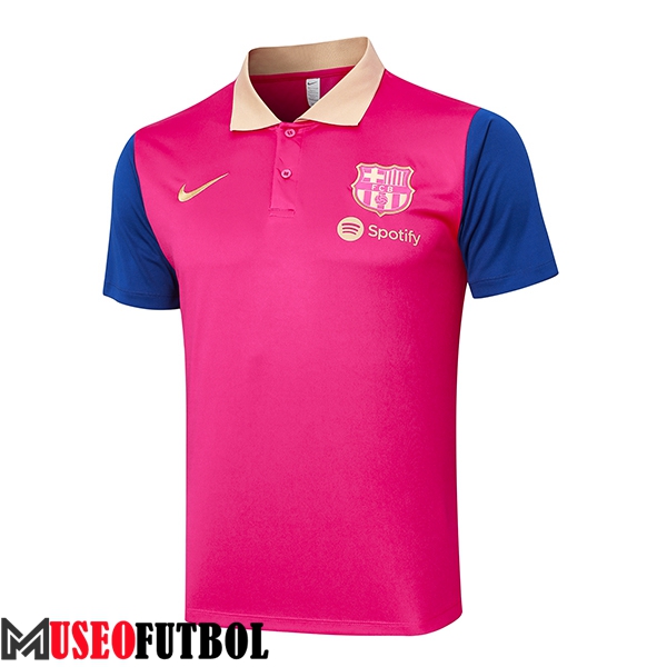 Camiseta Polo FC Barcelona Rosa/Azul 2024/2025