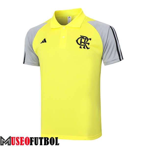 Camiseta Polo Flamengo Amarillo/Negro/Gris 2024/2025