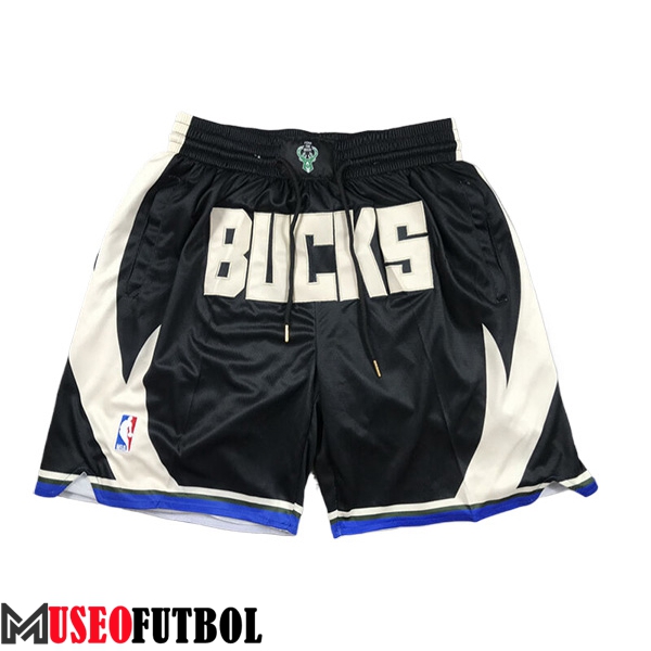 Cortos NBA Milwaukee Bucks 2024/25 Negro/Beige