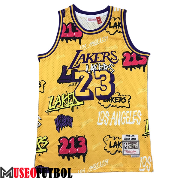 Camiseta Los Angeles Lakers (JAMES #23) 2024/25 Amarillo