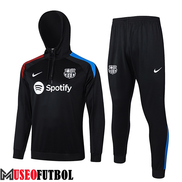 Chaqueta Con Capucha Chandal Rompevientos FC Barcelona Negro/Rojo/Azul 2024/2025 -02