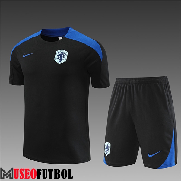 Camiseta Entrenamiento Países Bajos Ninos Negro/Azul 2024/2025