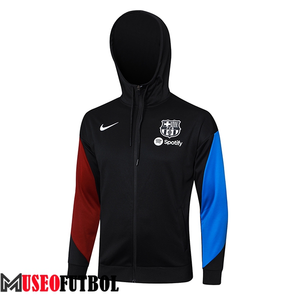 Chaqueta Con Capucha FC Barcelona Negro/Rojo/Azul 2024/2025