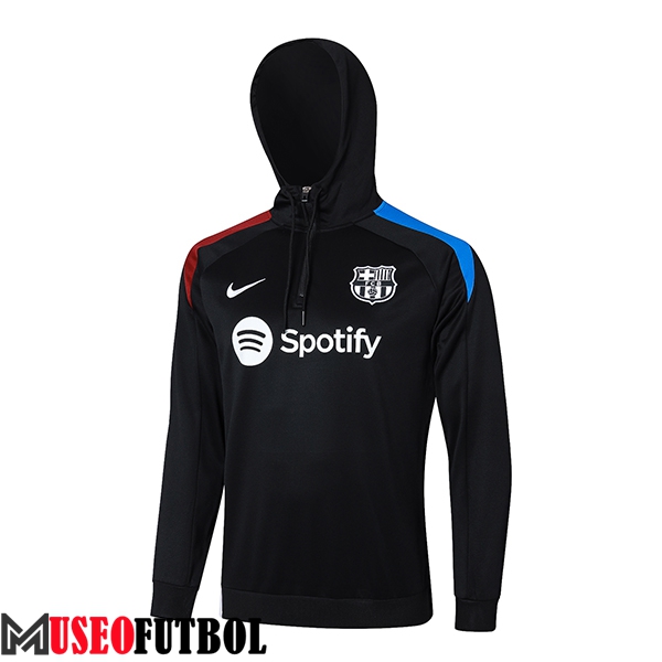 Chaqueta Con Capucha FC Barcelona Negro/Rojo/Azul 2024/2025 -02