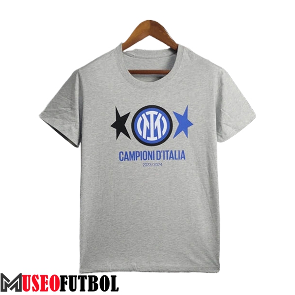 Camisetas De Futbol Inter Milan T-Shirt Champion 2 Gris 2023/2024