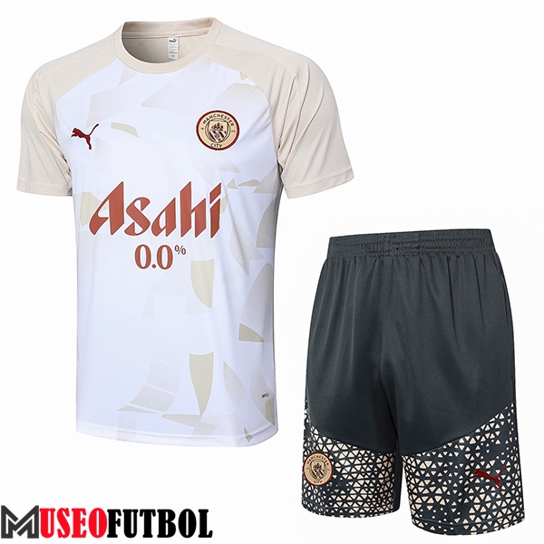 Camiseta Entrenamiento Manchester City Blanco/Amarillo 2024/2025