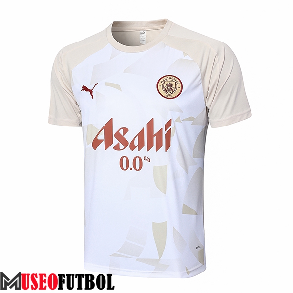 Camiseta Entrenamiento Manchester City Blanco/Amarillo 2024/2025