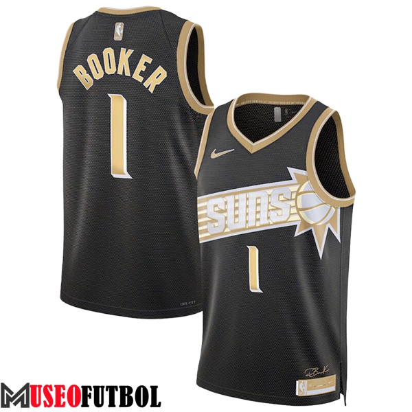 Camisetas NBA Phoenix Suns (BOOKER #1) 2024/25 Negro/Amarillo