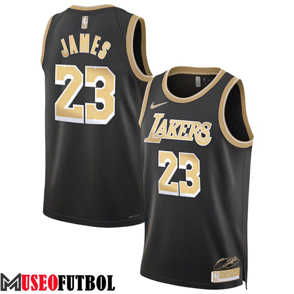 Camisetas NBA Los Angeles Lakers (JAMES #23) 2024/25 Negro/Amarillo