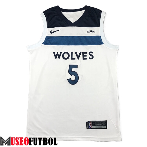 Camisetas NBA Minnesota Timberwolves (EDWARDS #5) 2024/25 Blanco/Azul/Negro