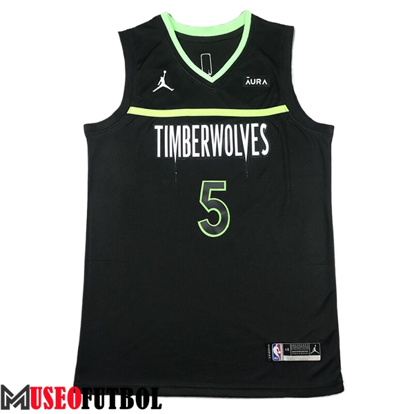 Camisetas NBA Minnesota Timberwolves (EDWARDS #5) 2024/25 Negro/Verde -02