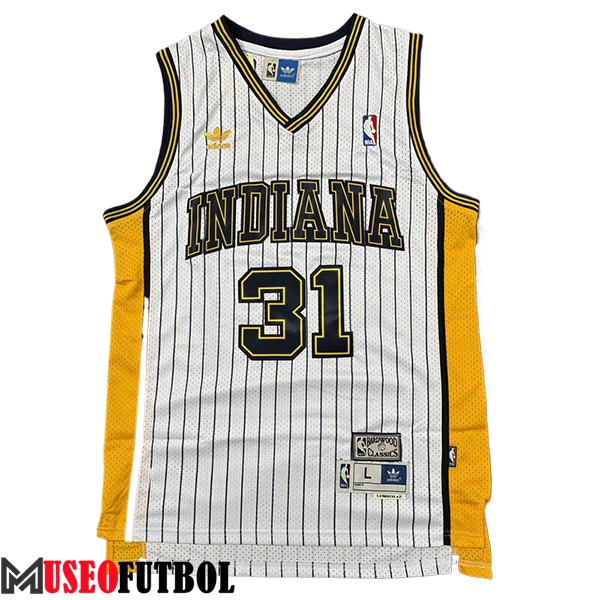 Camisetas NBA Indiana Pacers (MILLER #31) 2024/25 Blanco/Negro/Amarillo