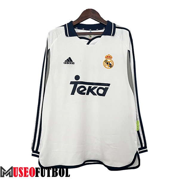 Camisetas De Futbol Real Madrid Retro Primera Manga Largas 2000/2001