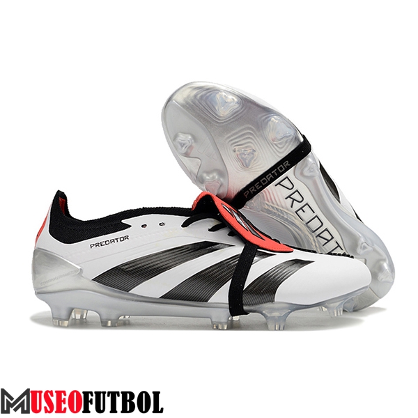 Adidas Botas De Fútbol Predator Elite Tongue FG Blanco/Negro/Naranja