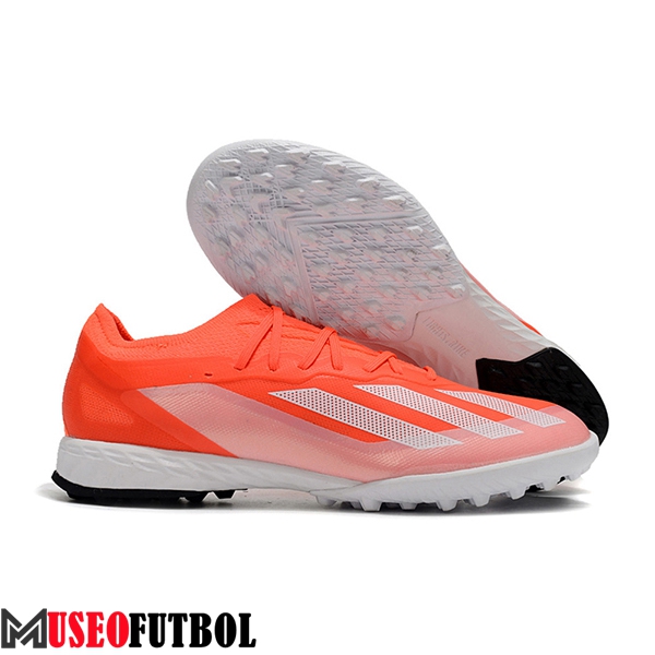 Adidas Botas De Fútbol X CRAZYFAST.1 TF BOOTS Naranja/Blanco